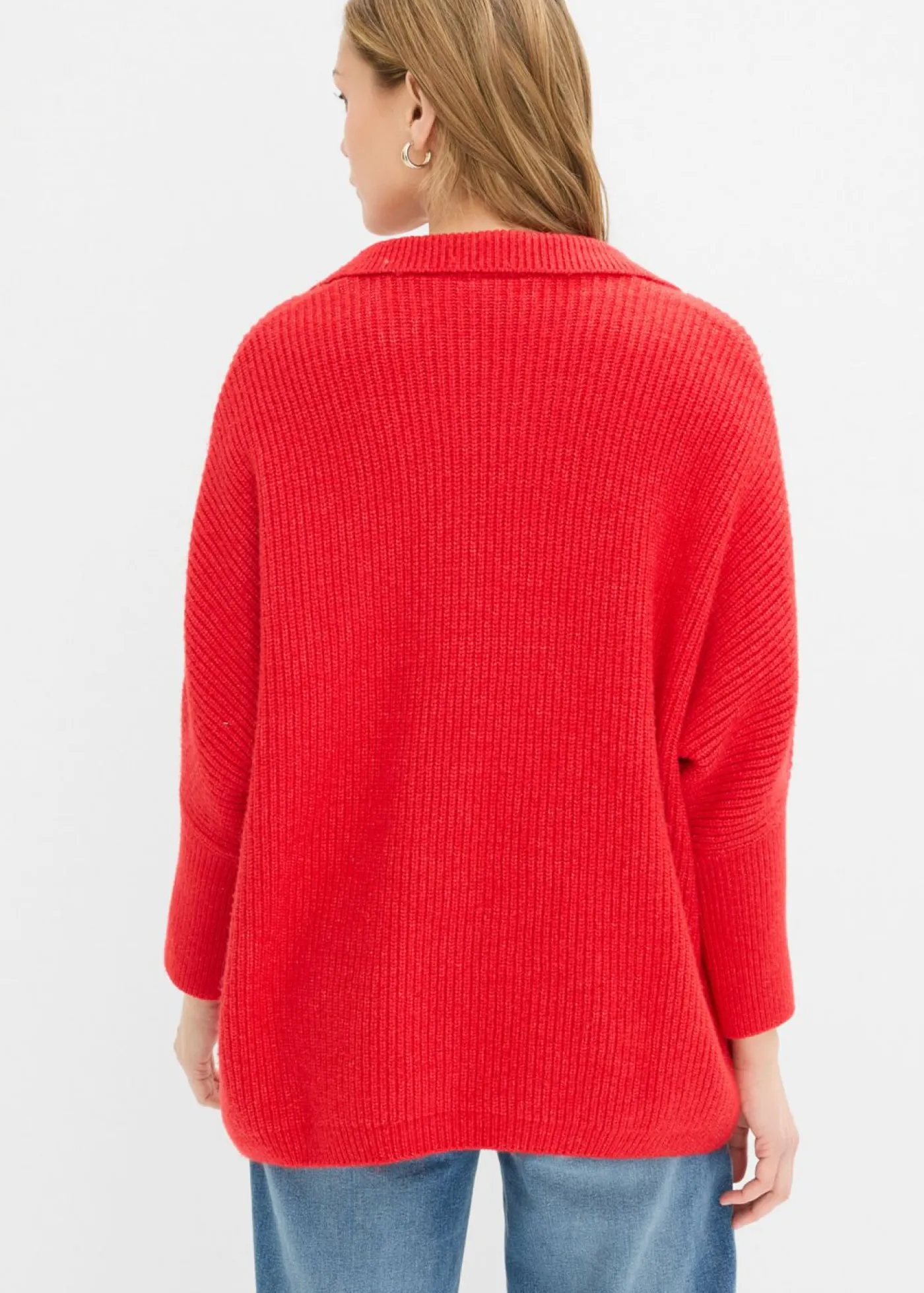 bonprix bonprix Jersey holgado con cuello tipo polo fresa