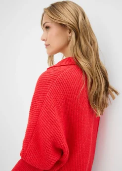 bonprix bonprix Jersey holgado con cuello tipo polo fresa