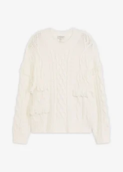 bonprix bonprix Jersey holgado con flecos blanco perla Hot
