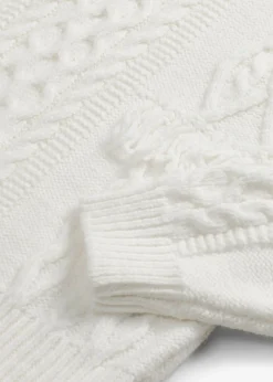 bonprix bonprix Jersey holgado con flecos blanco perla Hot