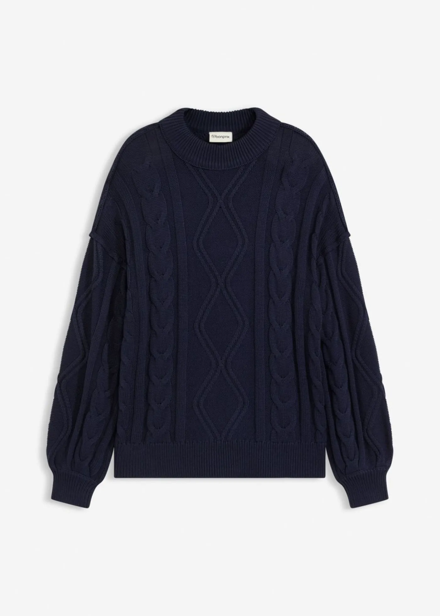 bonprix bonprix Jersey holgado con patrón trenzado azul tinta Discount