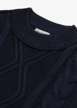 bonprix bonprix Jersey holgado con patrón trenzado azul tinta Discount