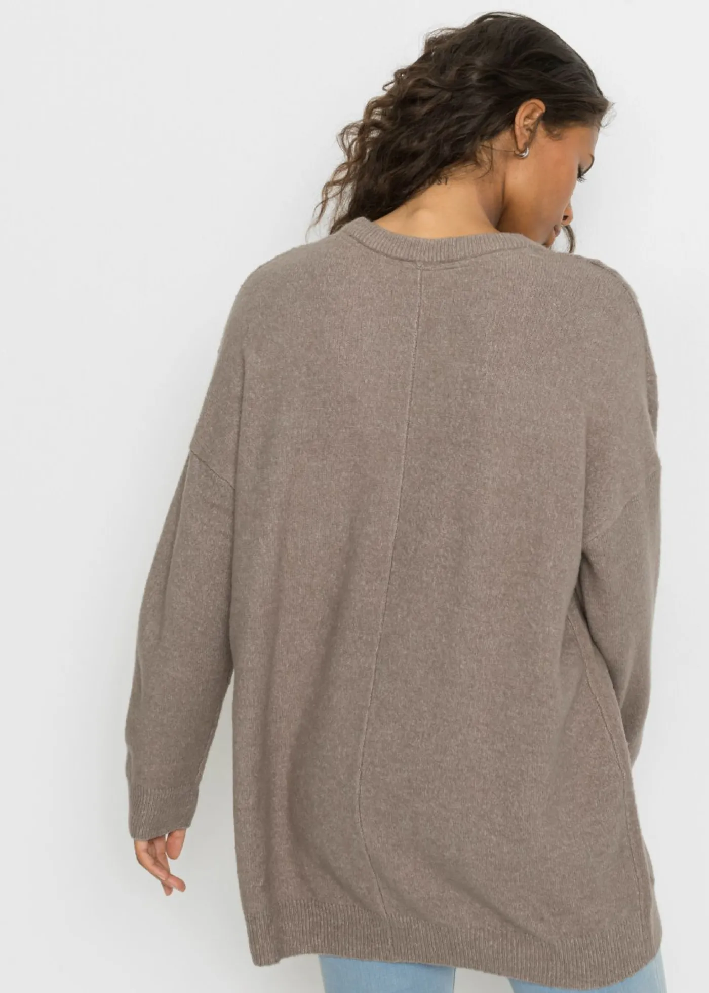 bonprix bonprix Jersey holgado con patrón trenzado Marrón grisáceo jaspeado New