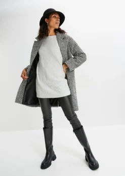 bonprix bonprix Jersey holgado con patrón trenzado Gris claro jaspeado Online
