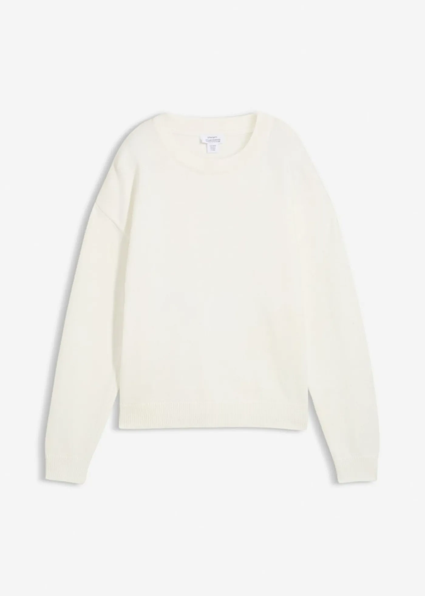bonprix bonprix Jersey holgado de algodón puro Blanco lana Online