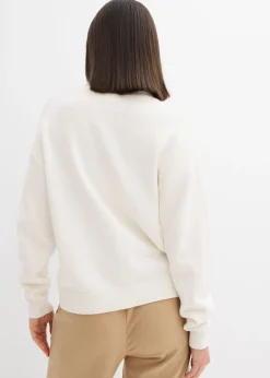 bonprix bonprix Jersey holgado de algodón puro Blanco lana Online