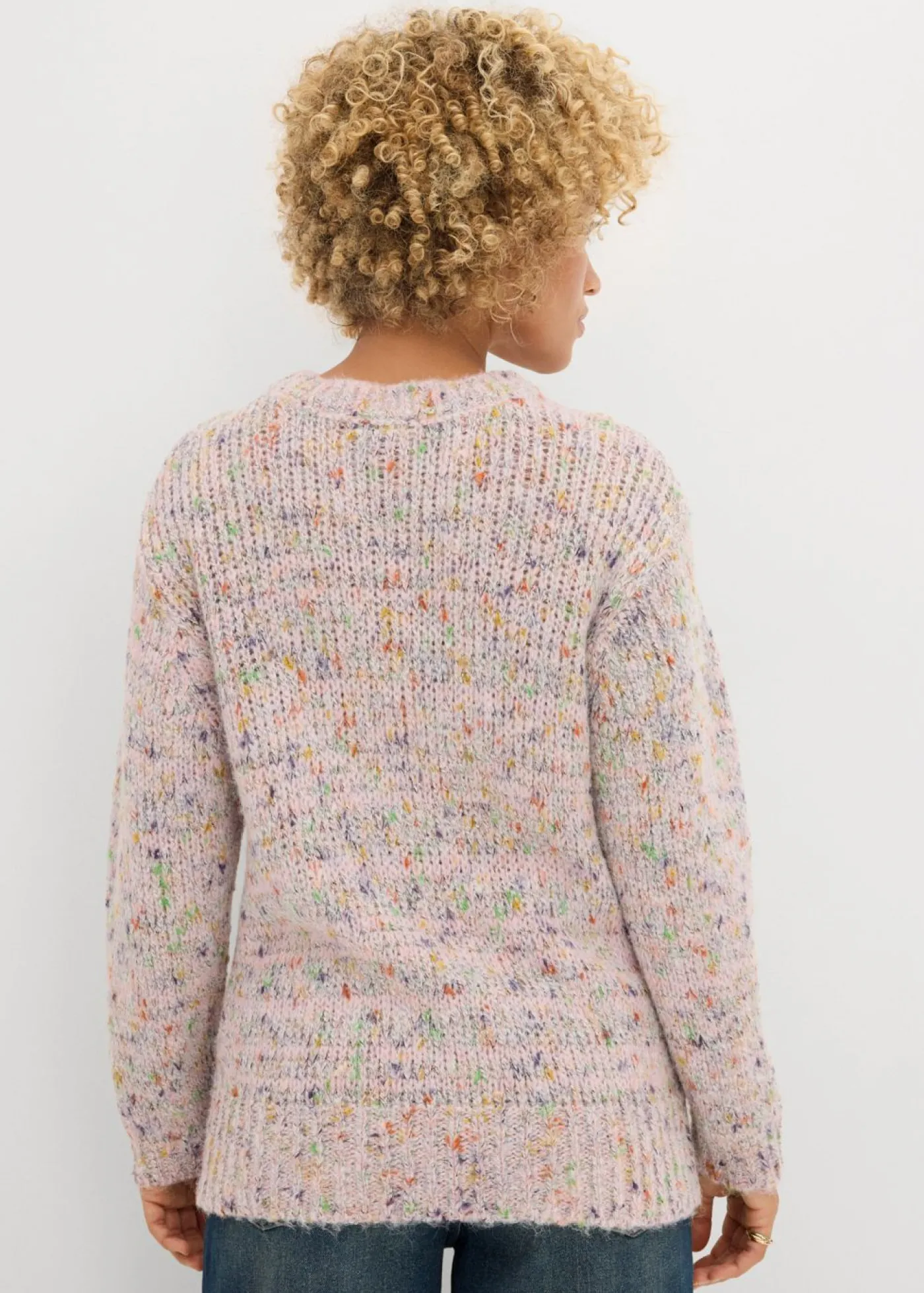 bonprix bonprix Jersey holgado de hilo espeso rosa apagado-baya-malva-musgo mate-amarillo naranja-turquesa cobalto mate-beige natural moteado Outlet
