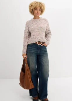 bonprix bonprix Jersey holgado de hilo espeso rosa apagado-baya-malva-musgo mate-amarillo naranja-turquesa cobalto mate-beige natural moteado Outlet
