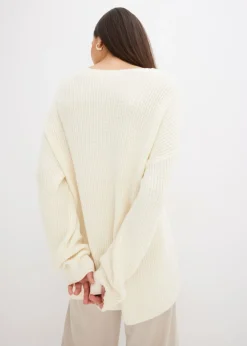 bonprix bonprix Jersey holgado de mezcla de lana Blanco-crema Outlet