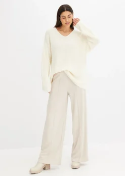 bonprix bonprix Jersey holgado de mezcla de lana Blanco-crema Outlet