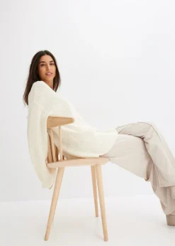 bonprix bonprix Jersey holgado de mezcla de lana Blanco-crema Outlet