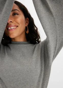 bonprix BODYFLIRT Jersey holgado de mezcla de viscosa Gris jaspeado Clearance