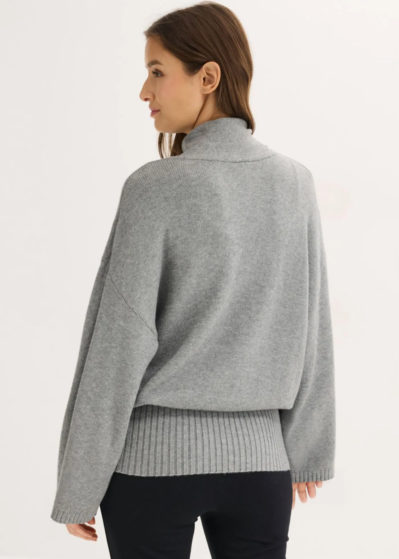 bonprix bonprix Jersey holgado de mezcla de viscosa suave Gris jaspeado Sale