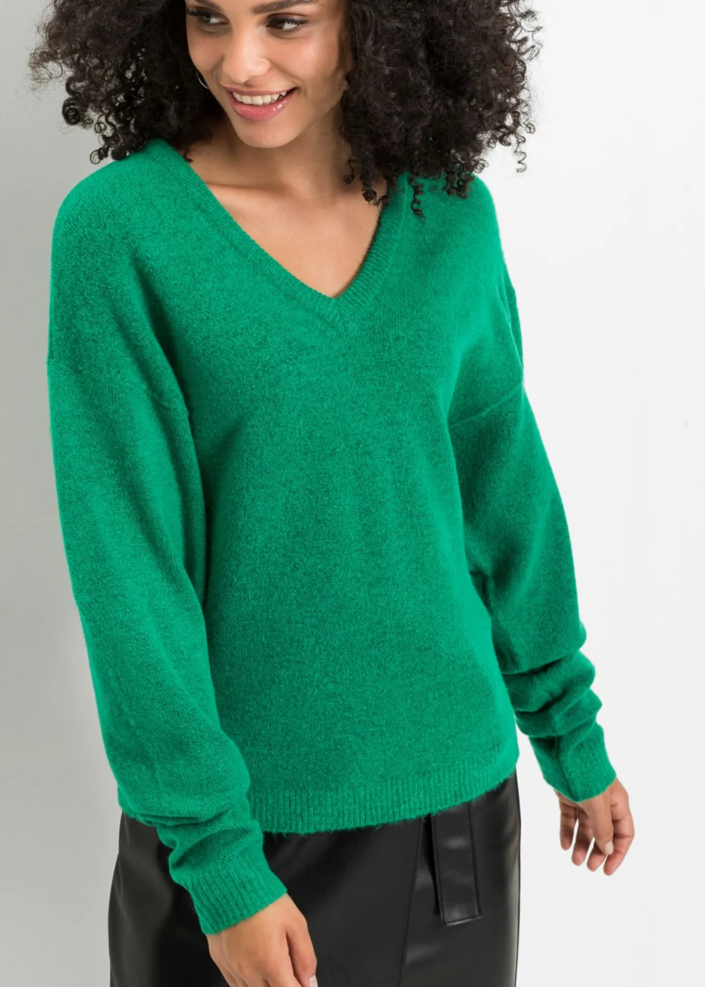 bonprix bonprix Jersey holgado de punto Verde menta jaspeado Sale