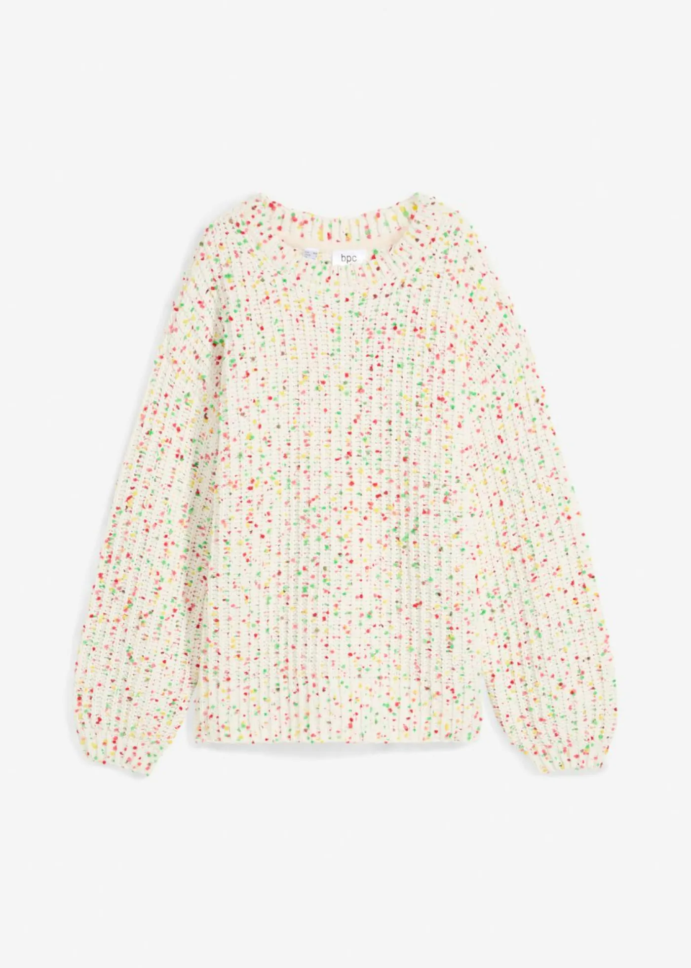 bonprix bonprix Jersey holgado de punto grueso Blanco lana de lunares