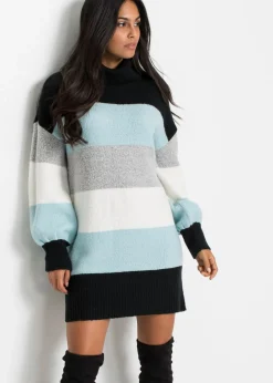 bonprix bonprix Jersey largo Negro-azul niebla de rayas Online