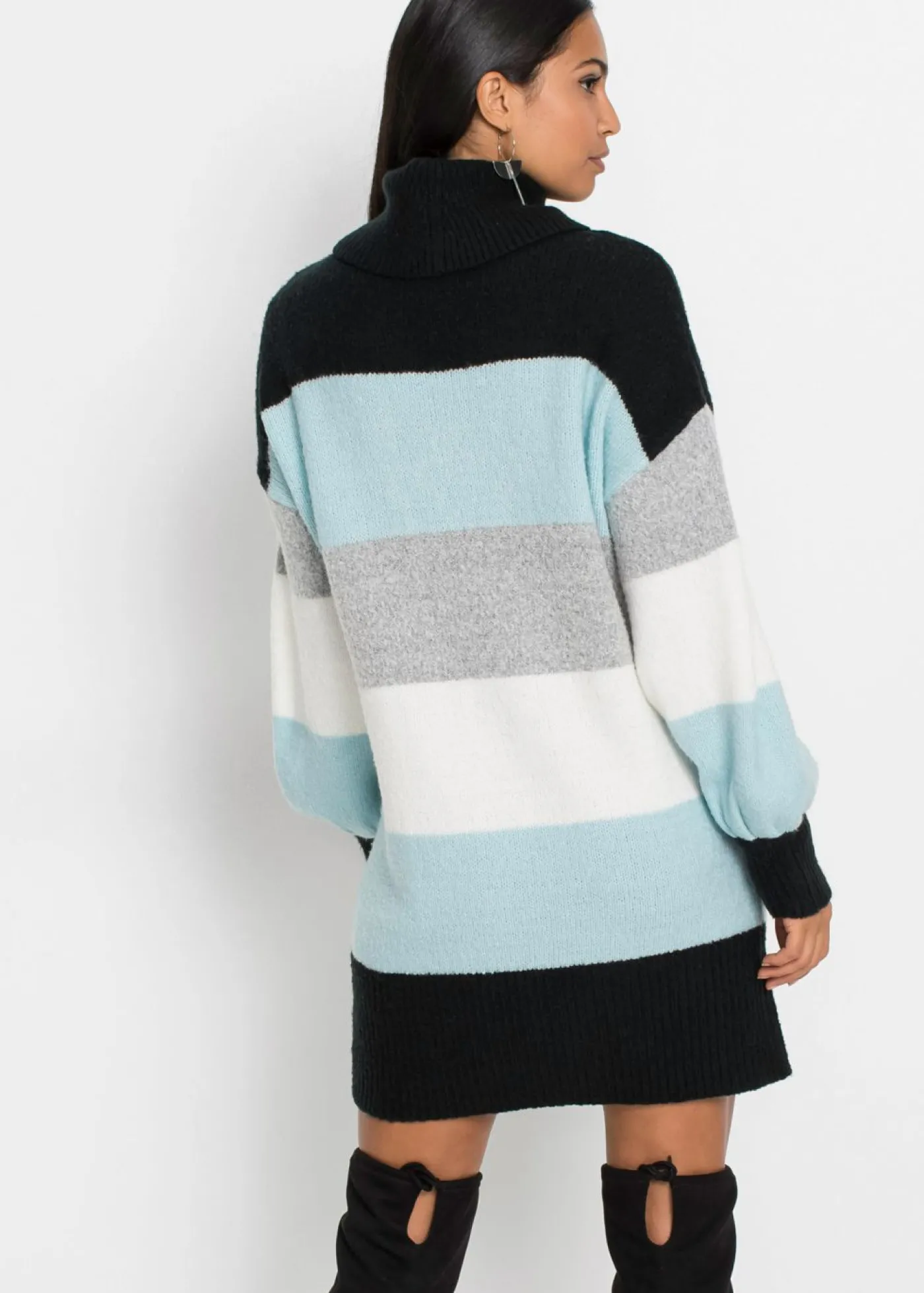 bonprix bonprix Jersey largo Negro-azul niebla de rayas Online
