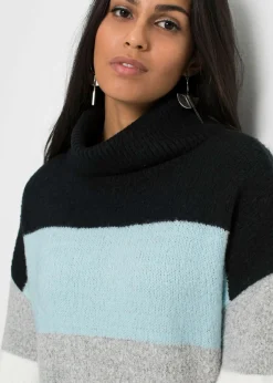 bonprix bonprix Jersey largo Negro-azul niebla de rayas Online