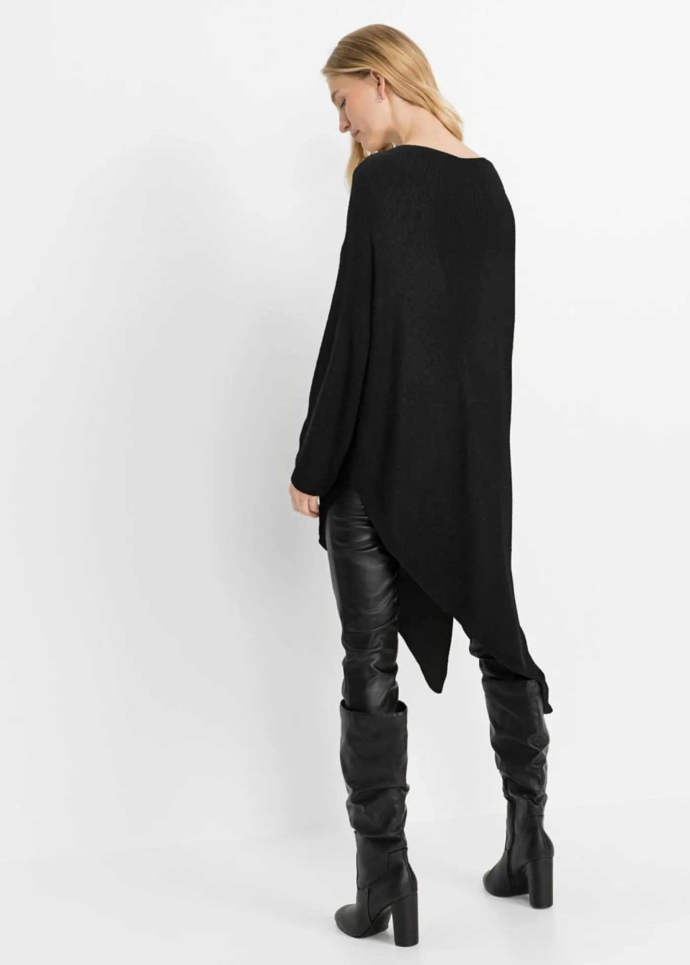 bonprix bonprix Jersey largo Negro jaspeado Outlet
