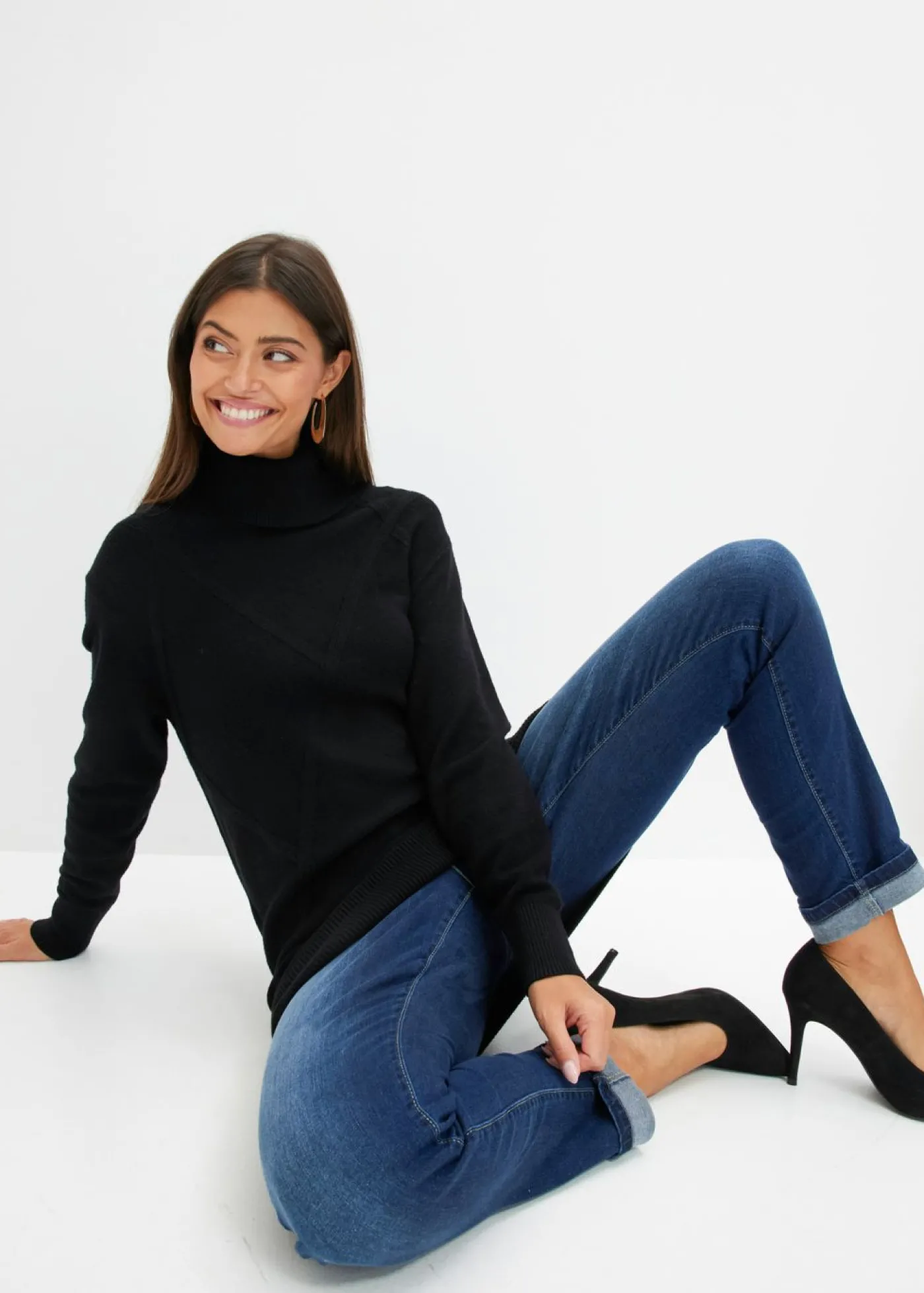 bonprix bonprix Jersey largo Negro Hot