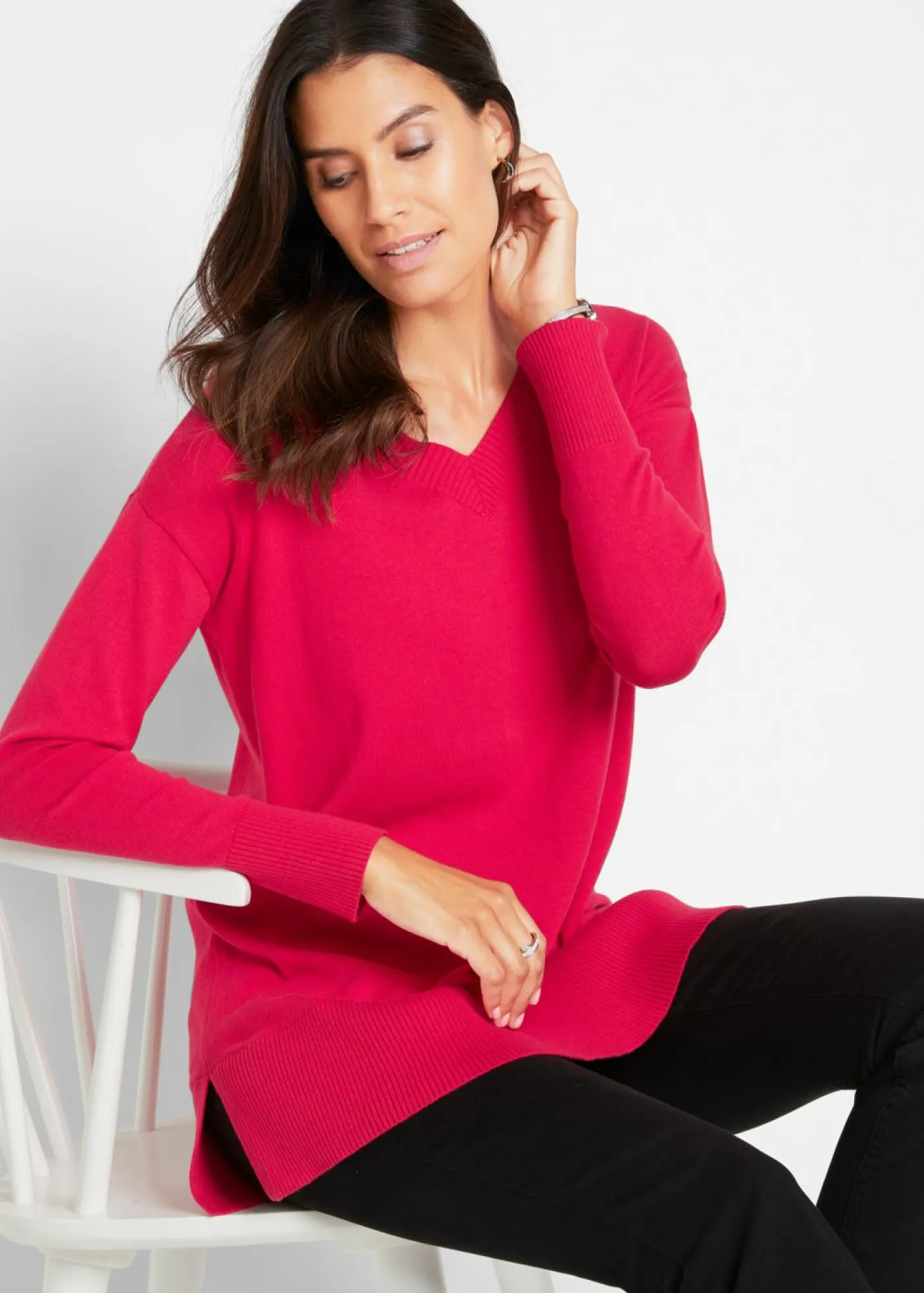 bonprix bonprix Jersey largo Rojo granate Sale