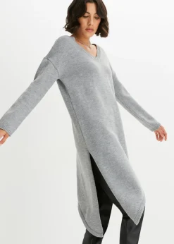 bonprix bonprix Jersey largo Gris claro jaspeado Discount