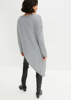 bonprix bonprix Jersey largo Gris claro jaspeado Discount