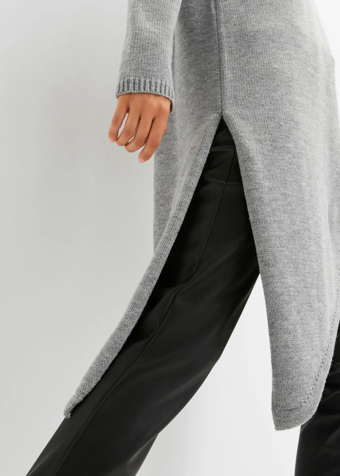 bonprix bonprix Jersey largo Gris claro jaspeado Discount