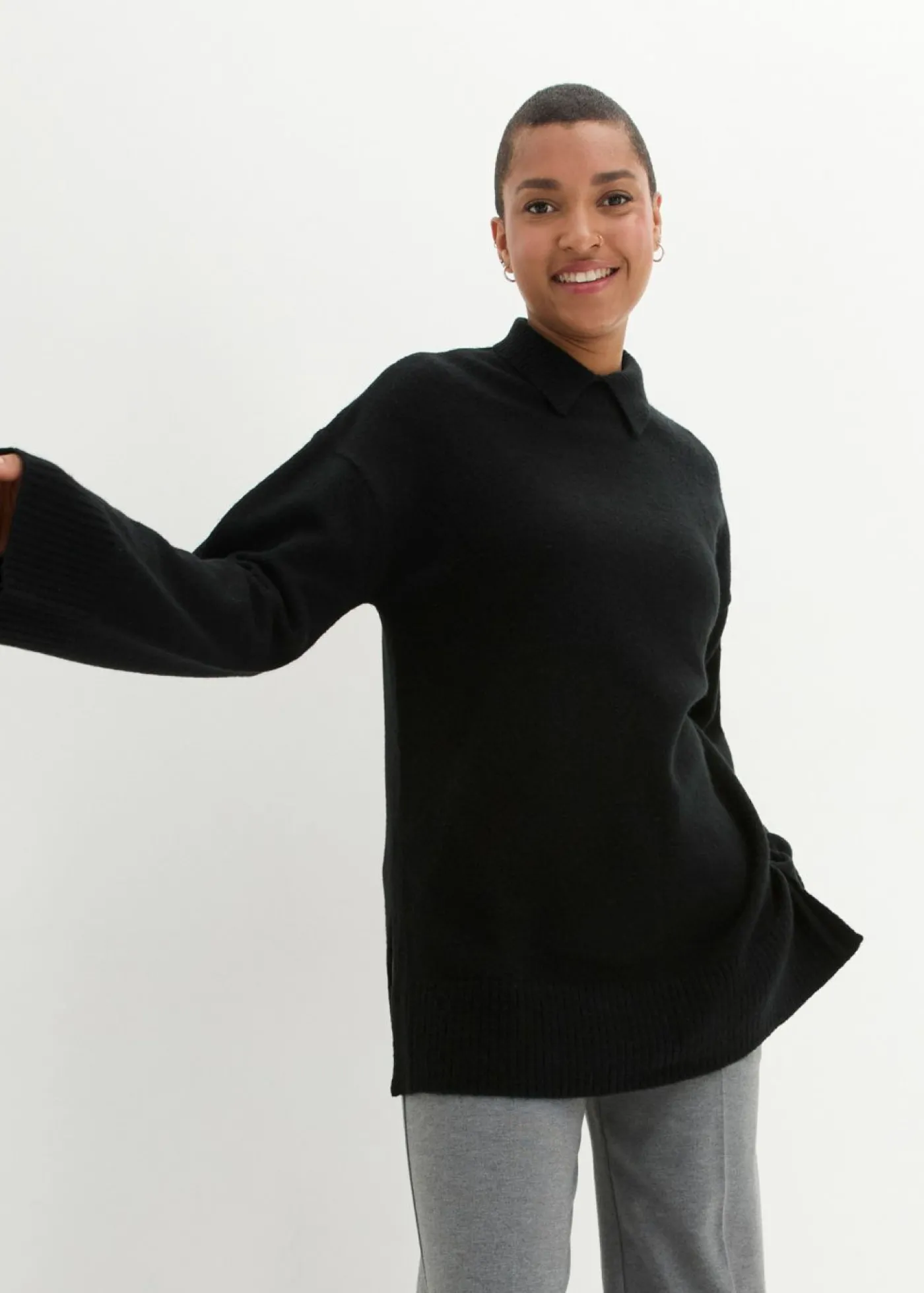 bonprix bonprix Jersey largo Negro