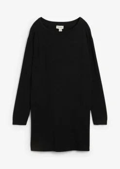bonprix bonprix Jersey largo con algodón reciclado Negro Outlet