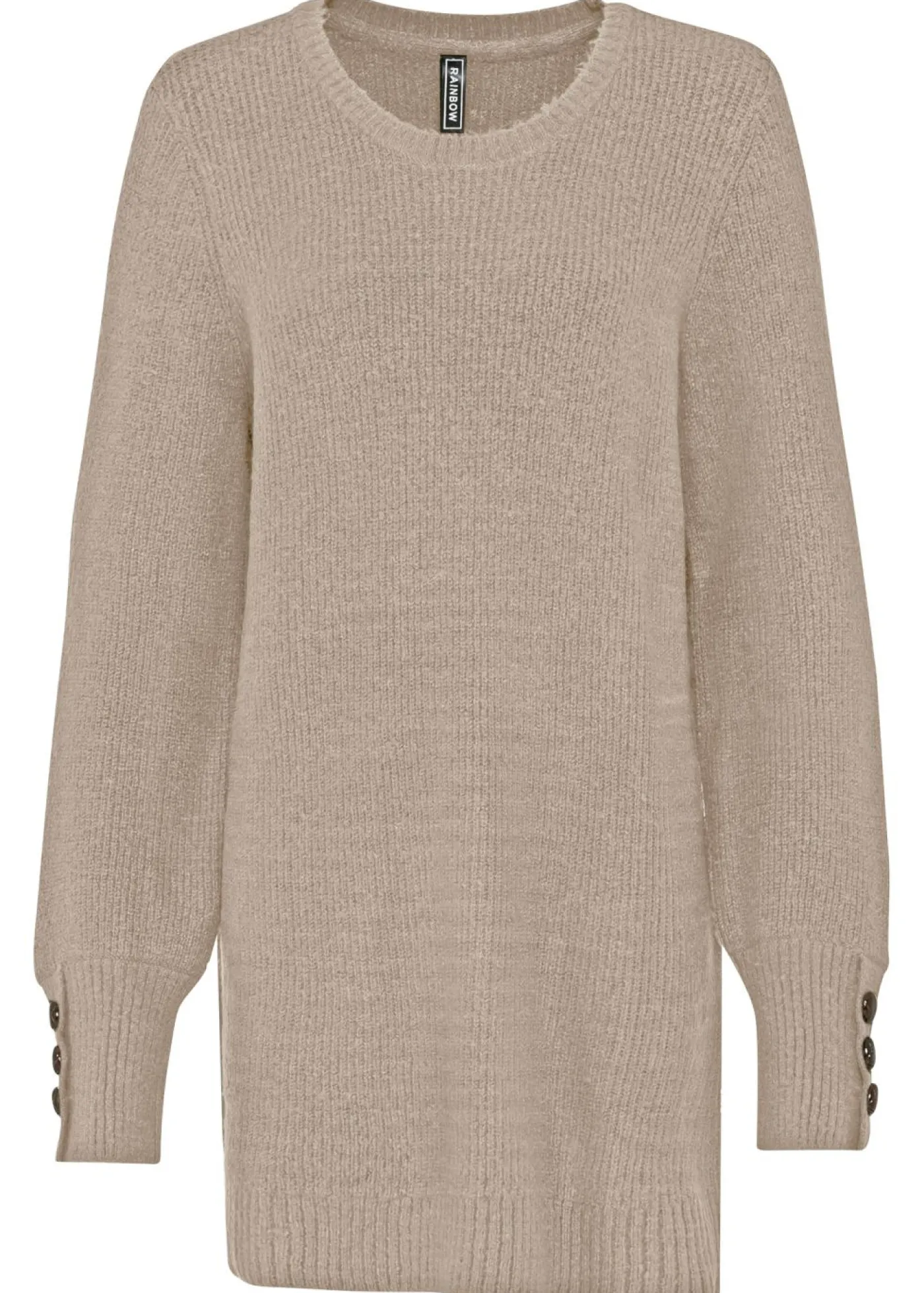 bonprix bonprix Jersey largo con botones Beige Sale