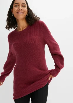 bonprix bonprix Jersey largo con botones Rojo azalea