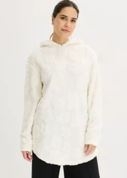 bonprix bonprix Jersey largo con corte holgado y estampado de corazones Blanco lana Hot