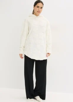 bonprix bonprix Jersey largo con corte holgado y estampado de corazones Blanco lana Hot