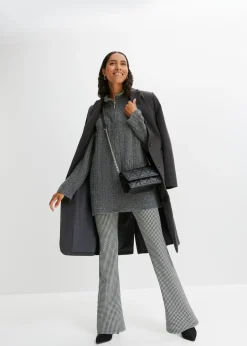 bonprix bonprix Jersey largo con patrón trenzado Antracita jaspeado Sale