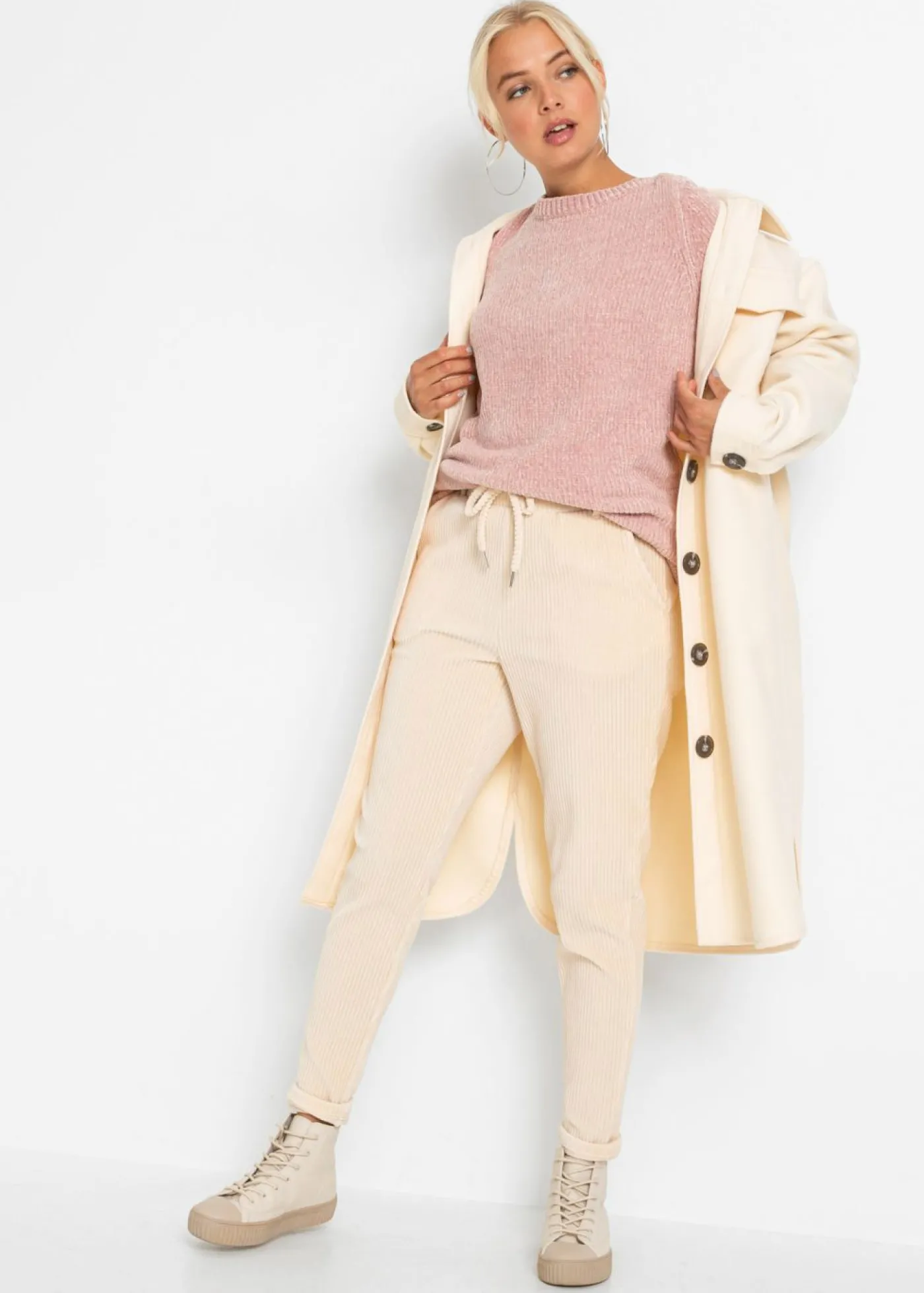 bonprix bonprix Jersey largo de chenilla Rosa vintage Discount