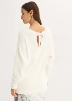 bonprix bonprix Jersey largo de hilo suave Blanco lana Discount