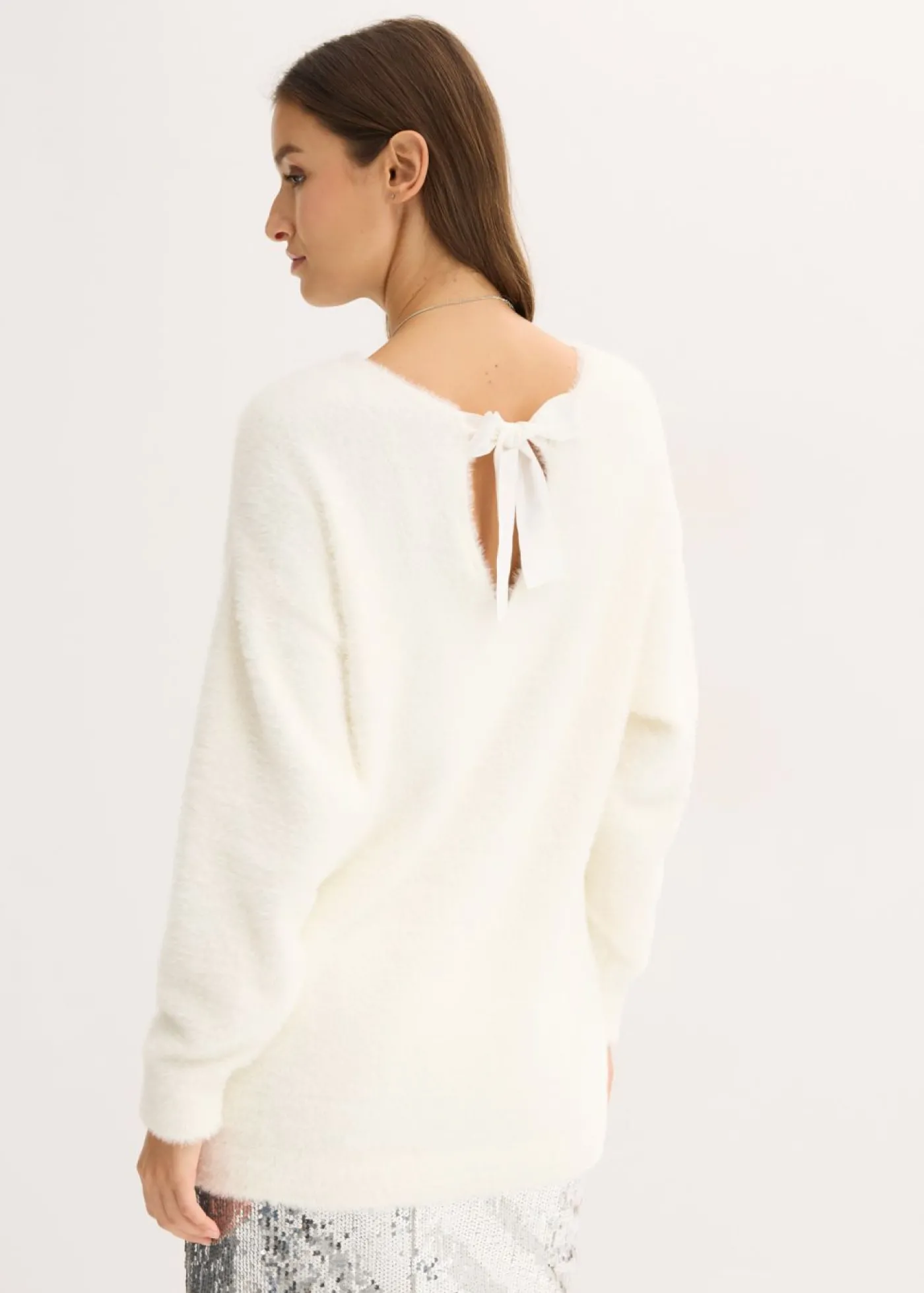 bonprix bonprix Jersey largo de hilo suave Blanco lana Discount
