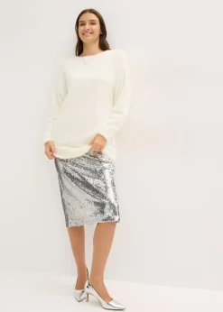 bonprix bonprix Jersey largo de hilo suave Blanco lana Discount