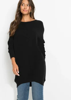 bonprix bonprix Jersey largo de mezcla de viscosa Negro Clearance