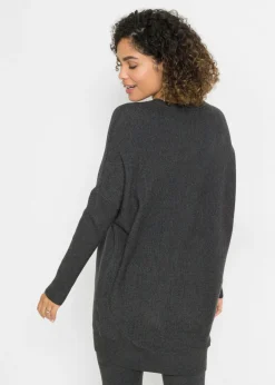bonprix bonprix Jersey largo de mezcla de viscosa pizarra moteada Outlet