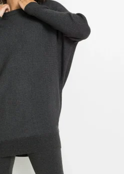 bonprix bonprix Jersey largo de mezcla de viscosa pizarra moteada Outlet