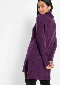 bonprix bonprix Jersey largo de punto Lila oscuro Sale