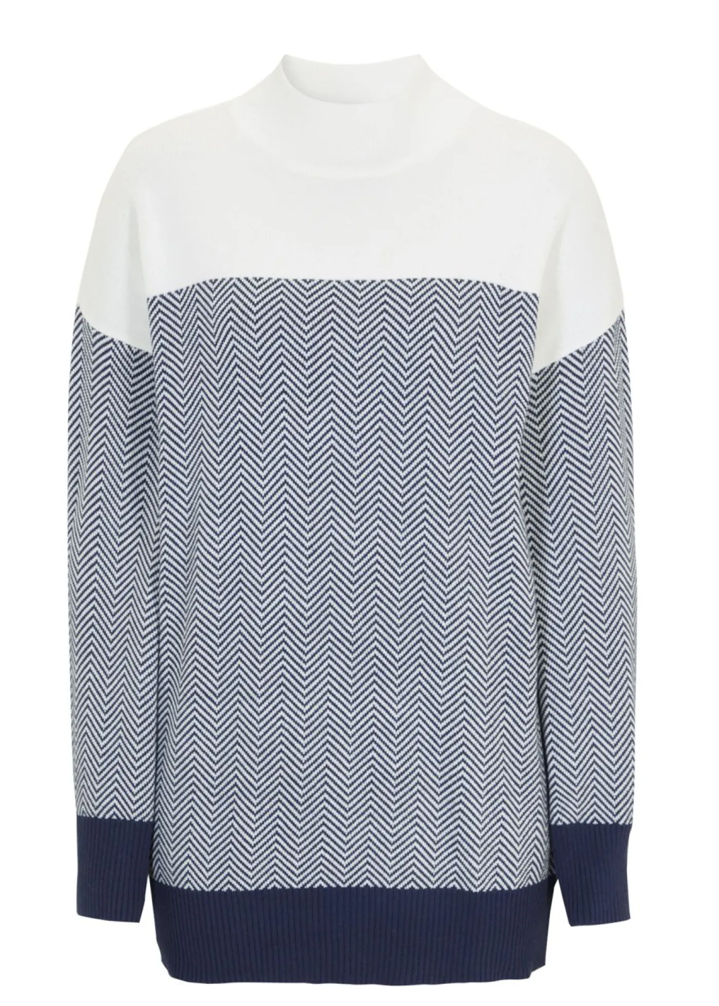 bonprix bonprix Jersey largo informal naranja oscuro/azul marino