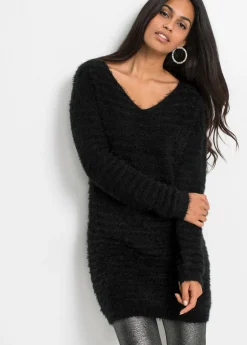 bonprix bonprix Jersey largo y mullido Negro Outlet
