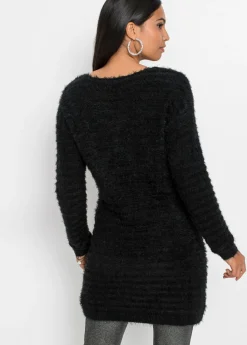 bonprix bonprix Jersey largo y mullido Negro Outlet