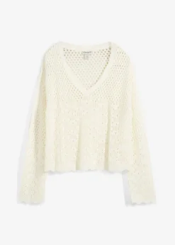 bonprix bonprix Jersey ligero de ajour Blanco lana Clearance