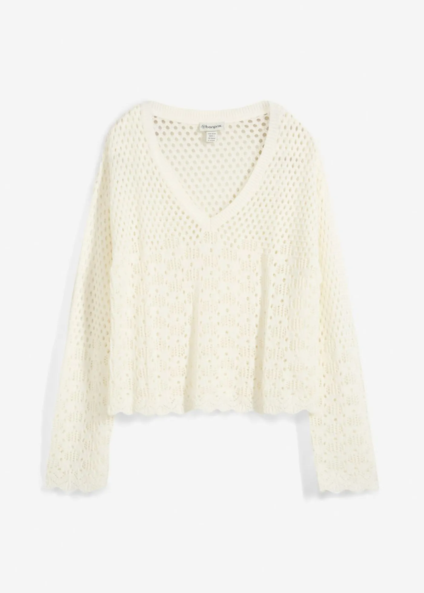 bonprix bonprix Jersey ligero de ajour Blanco lana Clearance