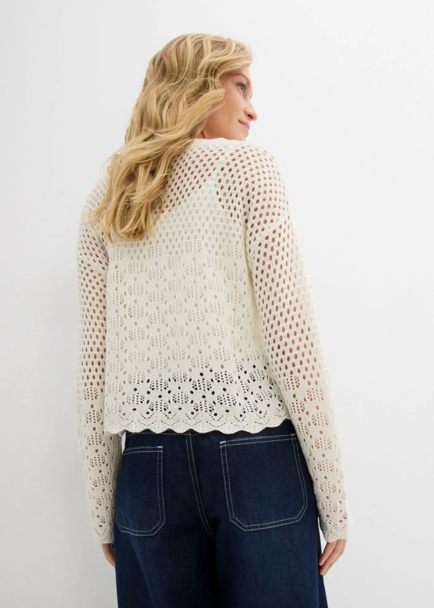 bonprix bonprix Jersey ligero de ajour Blanco lana Clearance