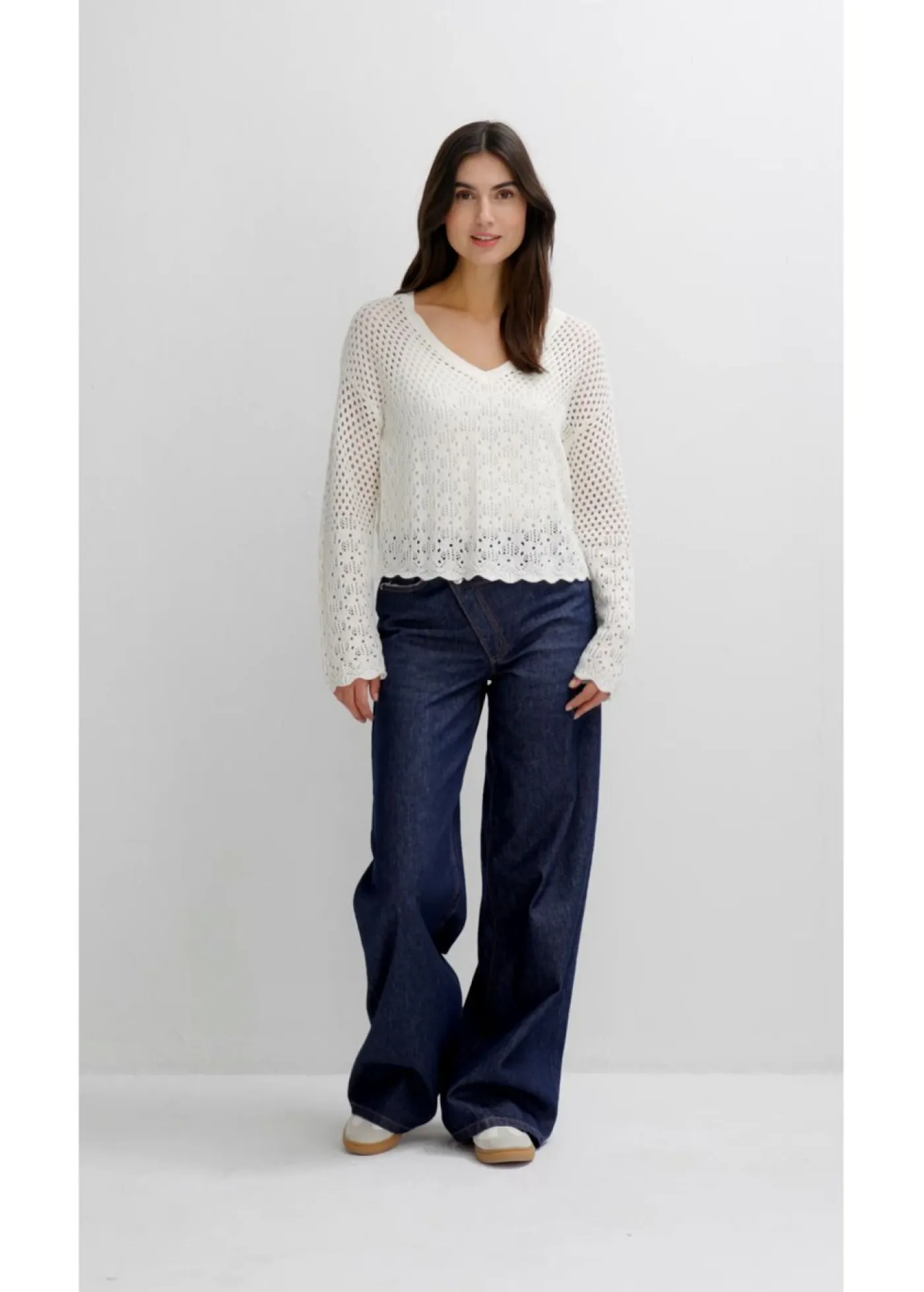 bonprix bonprix Jersey ligero de ajour Blanco lana Clearance